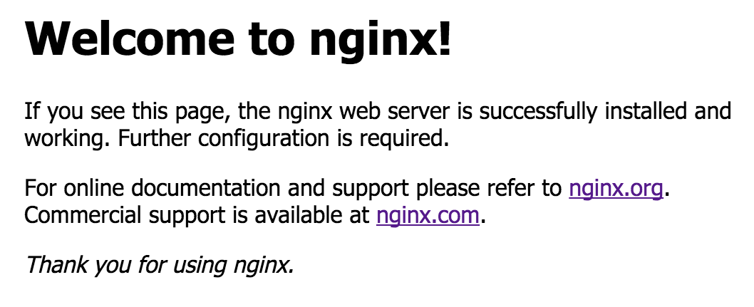 nginx welcome page